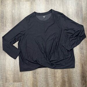 Plus size old navy long sleeve active top with cross cross front